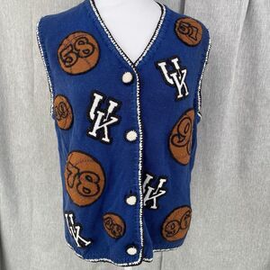 Castles Sport Rare VTG  Royal Blue Kentucky Wildcats Basketball Vest Medium READ